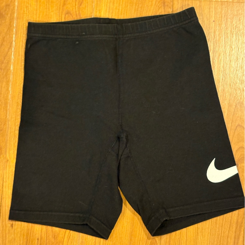 NWOT Nike Kids Black Shorts with White Logo